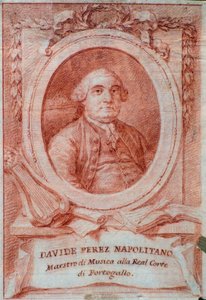 Porträtt av Davide Perez (1710-1778), italiensk kompositör. av Italian School