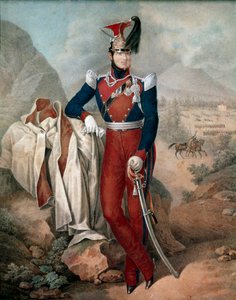 Porträtt av Ferdinand II (1810-1859), kung av de två Siciliens anonyma akvarell. 1800-talets nationalmuseum i San Martino Neapel av Italian School