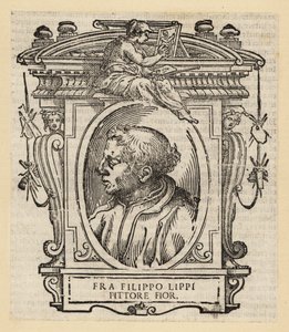 Porträtt av Filippo Lippi, italiensk målare från Florens av Quattrocento (1400-talet), cirka 1406-1469 av Italian School