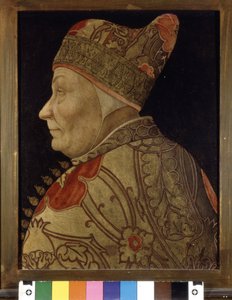 Porträtt av Francesco Foscari (1373 - 1457), doge av Venedig. Måla på trä. sd. Venedig Correr Museum av Italian School