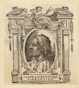 Porträtt av Gaddo Gaddi, italiensk målare och mosaiker i Florens i gotisk konststil, cirka 1239-cirka 1312 av Italian School