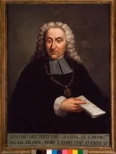 Porträtt av Giacomo Perti (1661-1756) italiensk kompositör av Italian School