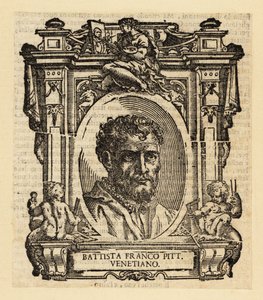 Porträtt av Giovanni Battista Franco, italiensk manéristisk målare och etsare verksam i Rom, Urbino och Venedig i mitten av 1500-talet av Italian School