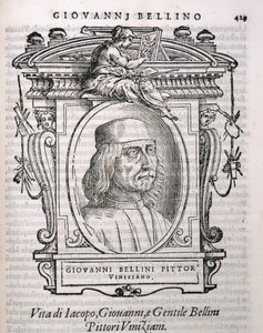 Porträtt av Giovanni Bellini (ca 1431-1516) från Vasaris Lives of the Artists, publicerad första gången 1550 av Italian School