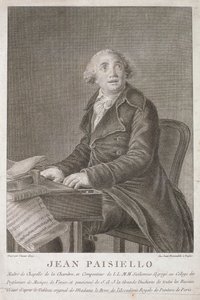 Porträtt av Giovanni Paisiello (1782-1840) graverad av Vincent Aloja av Italian School