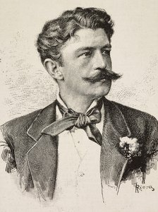 Porträtt av Herbert von Bismarck (1849-1904), tysk politiker, gravyr av Riera från fotografi av Vianello Brothers, från L