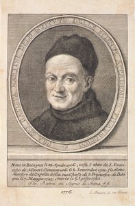 Porträtt av fader Giovanni Battista Martini (1706-84) graverad av Faucci, 1776 av Italian School