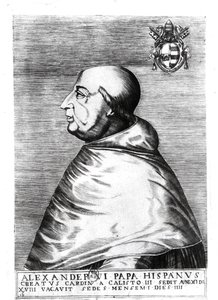 Porträtt av påven Alexander VI (1492-1503) 1500-1600-talet av Italian School