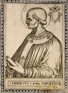 Porträtt av påven Simplicius, ca 1760 (gravyr) av Italian School