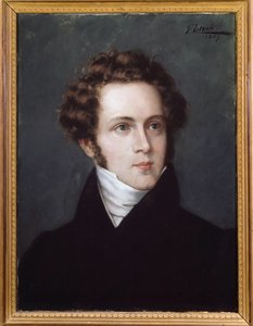 Porträtt av Vincenzo Bellini (1801-1835) italiensk kompositör av Italian School