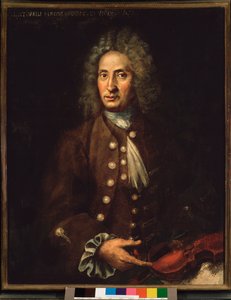 Porträtt av den italienske kompositören Giuseppe Torelli (1658-1709).