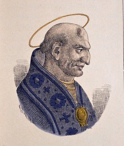 Porträtt av påven Adeodat II eller Dieudonne (672-676) av Italian School
