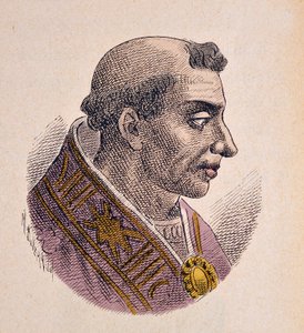 Porträtt av påven Hadrianus II (867-872) av Italian School