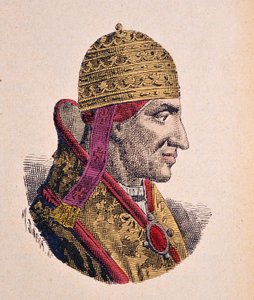 Porträtt av påven Boniface VIII (Bonifacius eller Bonifacio) (1294-1303) av Italian School