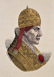 Porträtt av påven Celestine III (1191-1198) av Italian School