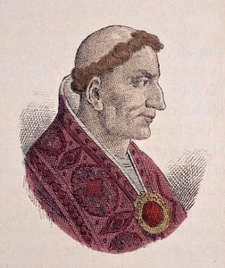 Porträtt av påven Conon (Conone) (686-687) av Italian School