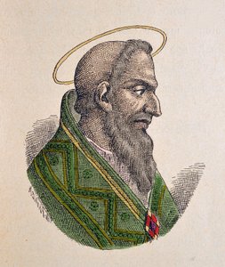 Porträtt av påven Eugene Ier (Eugenius I eller Eugenio) (654-657) av Italian School