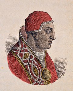 Porträtt av påven Gregoire II (Gregorio eller Gregorius) (715-731) av Italian School