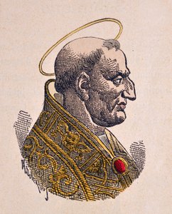 Porträtt av påven Gregoire Ier le Grand (Gregorius den store eller Gregorio Magno eller Gregorius Magnus) (590-604) av Italian School
