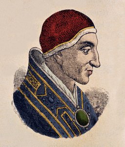 Porträtt av påven Johannes XV (Giovanni, Ioannes) (985-996) av Italian School