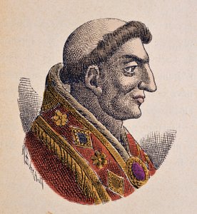 Porträtt av påven Marin Ier (Marinus, Marino) (882-884) av Italian School