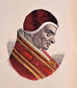 Porträtt av påven Pascal II (Pasquale eller Paschal) (1099-1118) av Italian School