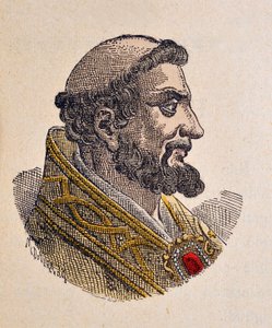 Porträtt av påven Pelage Ier (pelagius eller Pelagio) (556-561) av Italian School