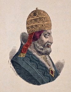 Porträtt av påven Urbain III (Urban eller Urbanus eller Urbano) (1185-1187) av Italian School