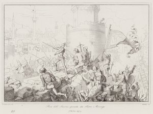 Take of Smyrna, som drivs av Pietro Mocenigo av Italian School