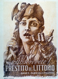 Fascistisk propagandaaffisch för Littorio-lånet av Italian School