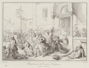Kidnappning av venetianska brudar, 930 (gravyr) av Italian School
