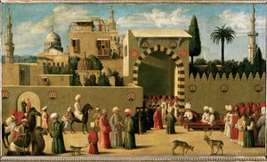 Mottagande av en venetiansk ambassad i en orientalisk stad ... av Italian School