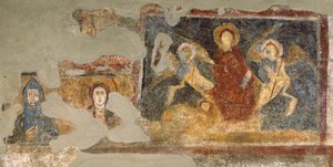 Rester av en fresk, Santa Maria Antiqua, Rom av Italian School