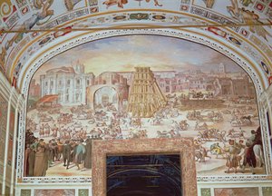 Borttagning av obelisken från Circus of Nero av Italian School