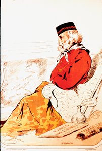 Representation av medlemmar av den parlamentariska högern för Risorgimentos hjältar och italiensk patriot Giuseppe Garibaldi (1807-1882) 1874. Teckning. Rom, Museo del Risorgimento av Italian School