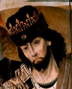 Representation av Robert I av Anjou (1278-1343) kung av Sicilien och ledare för Guelf Party Detail. Målning av den napolitanska skolan. Slutet av 1400-talet. Neapel, Museo Nazionale di Capodimonte av Italian School