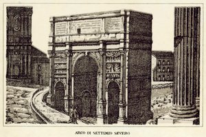 Rom: Septimius Severus båge (litho) av Italian School