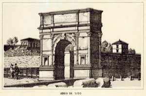 Rom: Titusbågen (litho) av Italian School