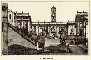 Rom: Campidoglio (litho) av Italian School
