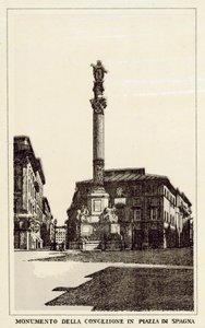 Rom: Förpackningsmonument på Piazza Di Spagna (litho) av Italian School