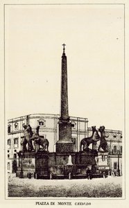 Rom: Monte Cavallo-torget (litho) av Italian School
