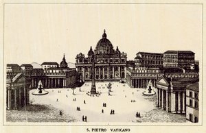 Rom: St. Peter Vatikanen (litho) av Italian School