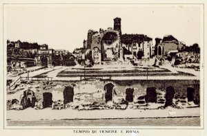 Rom: Venus och Roms tempel (litho) av Italian School