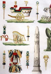 Romerska vagnar, troféer och militärmonument, detalj på skylt 20, klass 5 i del I av 