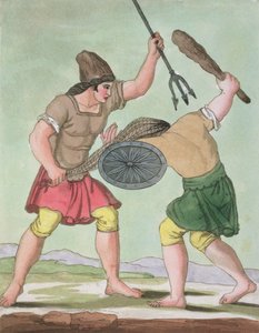 Romerska gladiatorer, från LAntica Roma, 1825 av Italian School
