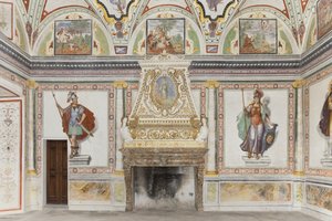 Jupiters och Merkurius rum: Mars och Minerva (fresk) av Italian School