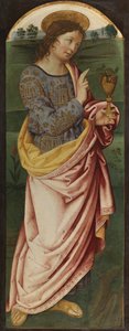 Sankt Johannes evangelisten, ca 1470-90 (tempera på panel) av Italian School