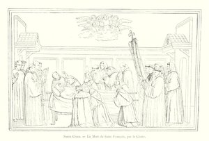 Santa Croce, Den helige Franciskus död, av Giotto (gravyr) av Italian School
