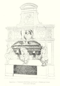 Santa Croce, Michelangelos grav, av Vasari, Skulptur av Lorenzi, Cioli och Giov Dell