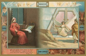 Scen ur Den gudomliga komedin av Dante (chromolitho) av Italian School
